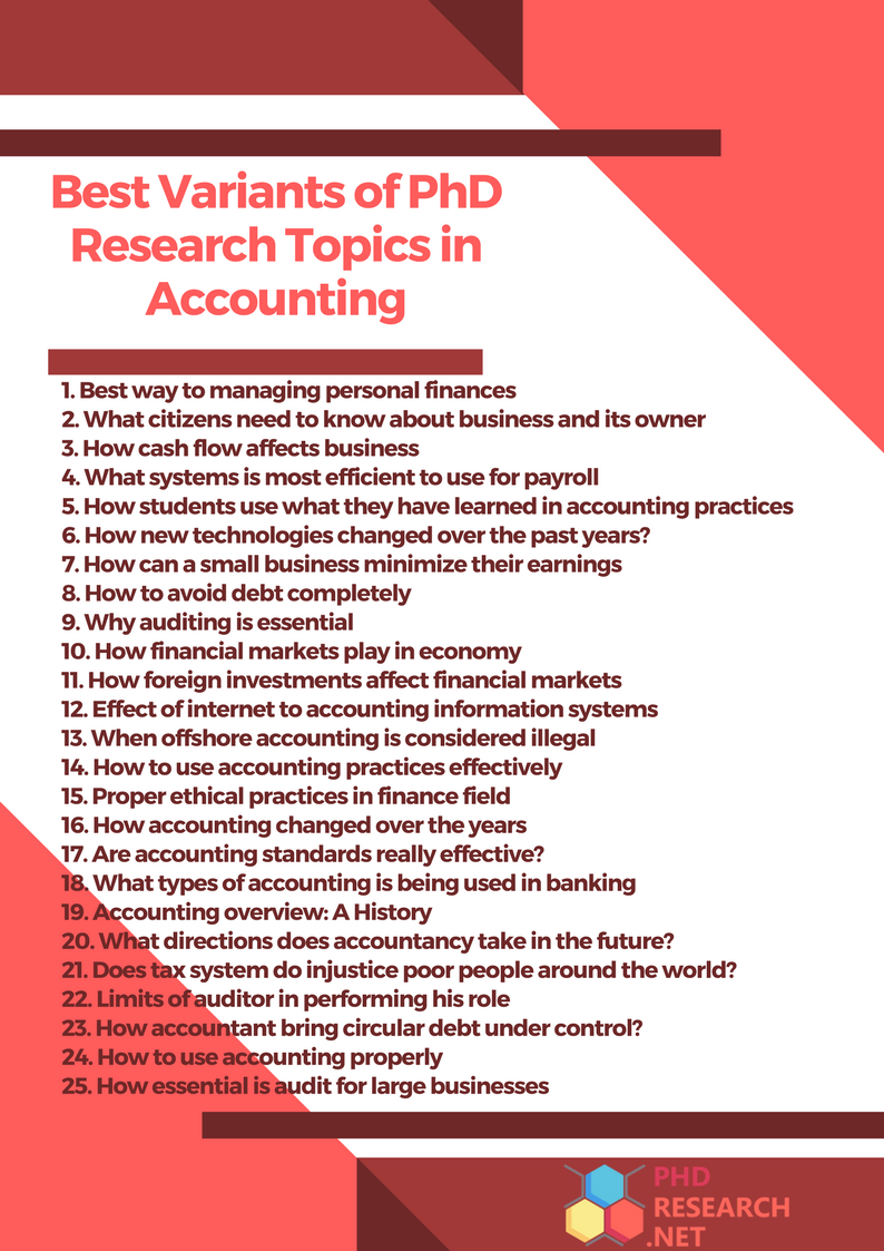 Choose PhD Research Topics In Accounting With Ease